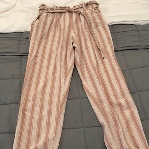 High Waisted Striped Crop Pant